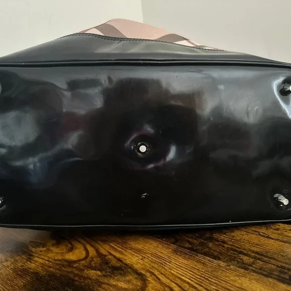 🍒Burberry Nova Check bag in coated canvas and black leather insert. - Picture 6 of 8